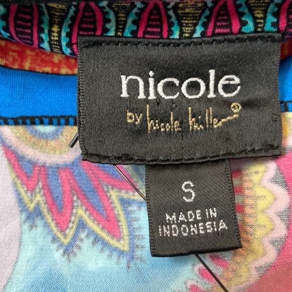 Nicole by Nicole miller multicolored and multi design wrap Dress size small EUC - Picture 3 of 9